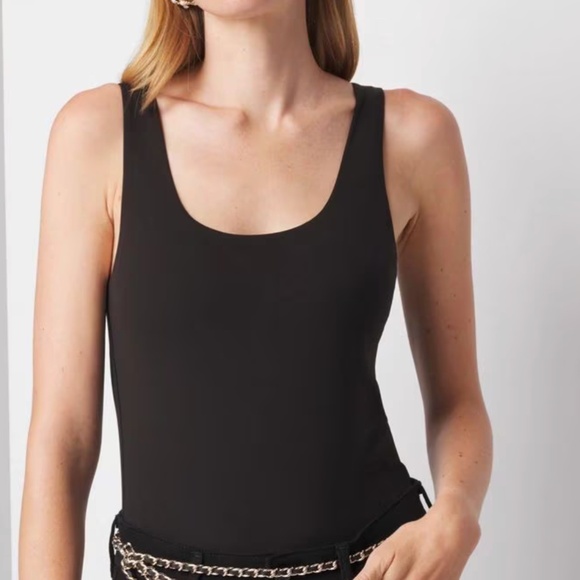 White House Black Market Tops - White House Black Market FORME All Ways Stretch Dual Neck Tank – Black – Size XL